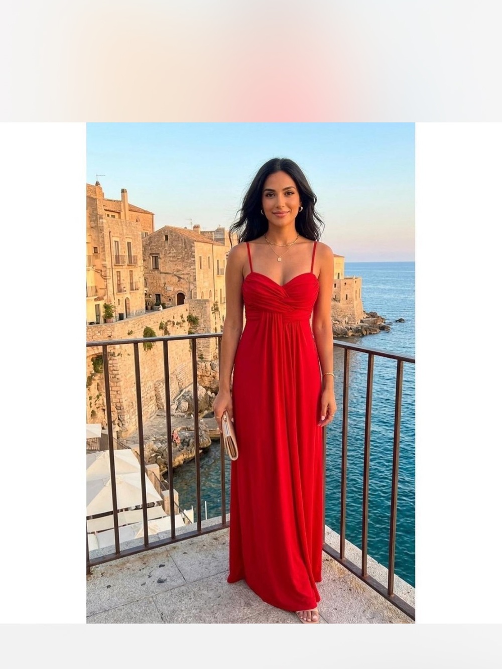 Laundry By Shelli Segal Strapless Red Empire-Waist Maxi Dress NWT